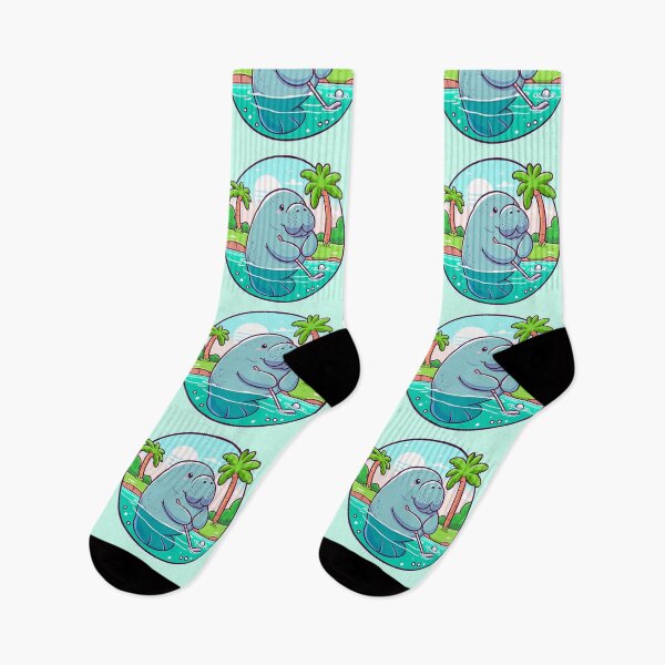 Item preview, Manatee Playing Golf designed and sold by Ghost on Toast.