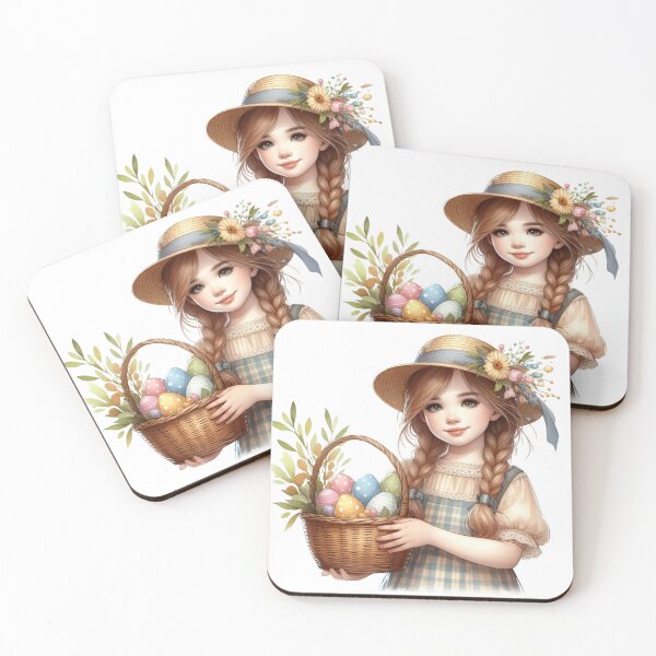 Item preview, Cute Girl with Easter Basket - Enchanted Styl designed and sold by lojadpop.