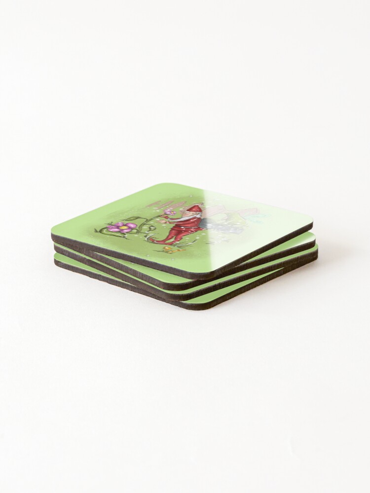 Thumbnail 4 of 5, Coasters (Set of 4), Genius Gnome Fairy™ designed and sold by TeelieTurner.