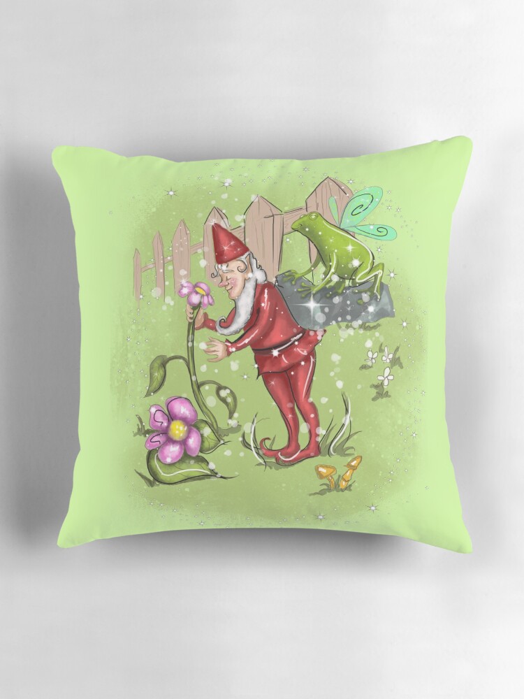 Thumbnail 3 of 4, Pillow, Genius Gnome Fairy™ designed and sold by TeelieTurner.