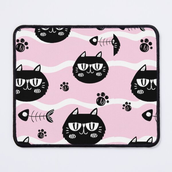 Item preview, Cats Fishbones Pink designed and sold by vintageretrostyleshop.