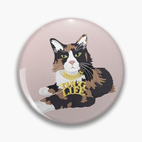 Item preview, Calico Cat in "Thug Life" Chain - Pink designed and sold by stubiedoodles.