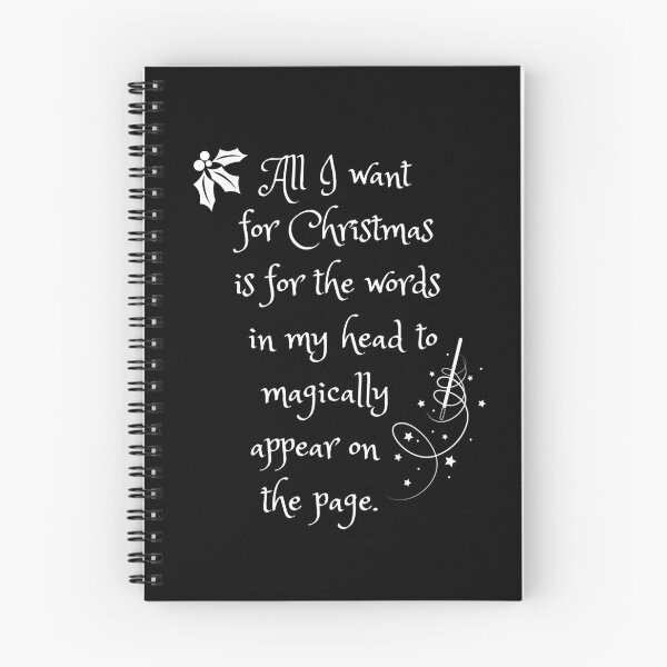 Item preview, Christmas Writer - Magic Words - White on Black designed and sold by HolidayWriter.