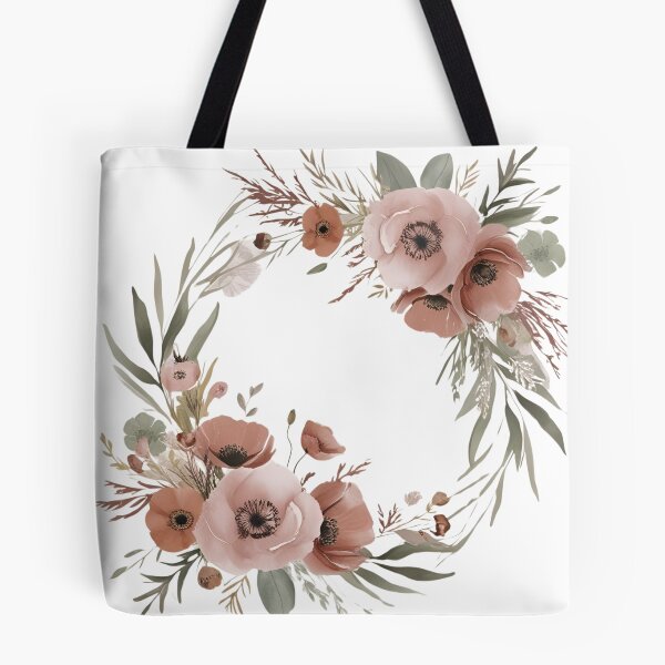 Item preview, Boho Watercolor Floral Wreath T-Shirt – Elegant Wildflower Design, Minimalist Fashion designed and sold by AdaMerch.