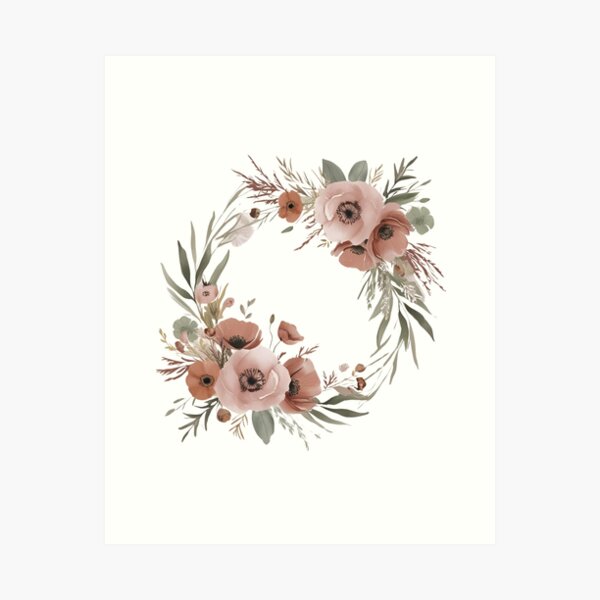 Item preview, Boho Watercolor Floral Wreath T-Shirt – Elegant Wildflower Design, Minimalist Fashion designed and sold by AdaMerch.