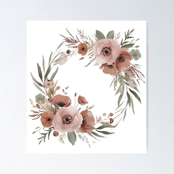 Item preview, Boho Watercolor Floral Wreath T-Shirt – Elegant Wildflower Design, Minimalist Fashion designed and sold by AdaMerch.