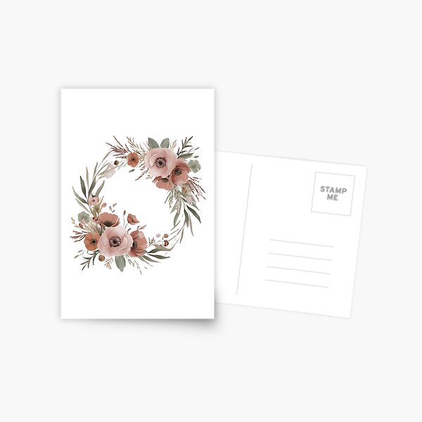 Item preview, Boho Watercolor Floral Wreath T-Shirt – Elegant Wildflower Design, Minimalist Fashion designed and sold by AdaMerch.