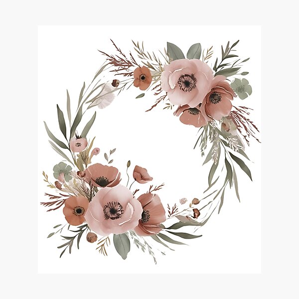 Item preview, Boho Watercolor Floral Wreath T-Shirt – Elegant Wildflower Design, Minimalist Fashion designed and sold by AdaMerch.
