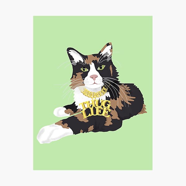 Item preview, Calico Cat in "Thug Life" Chain - Green designed and sold by stubiedoodles.