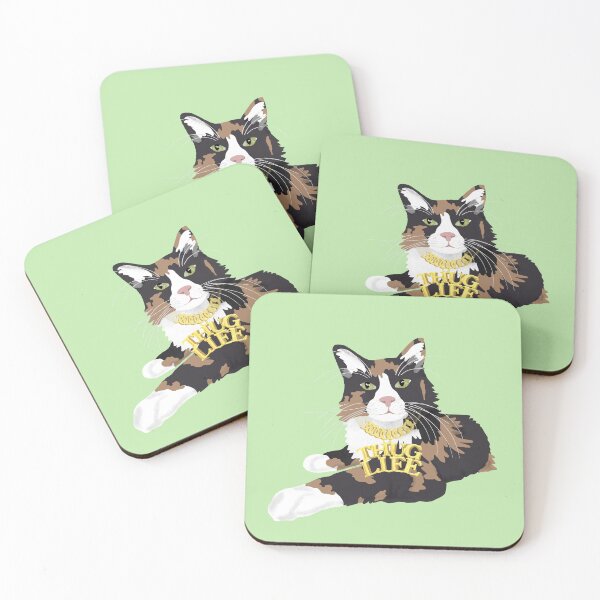 Item preview, Calico Cat in "Thug Life" Chain - Green designed and sold by stubiedoodles.