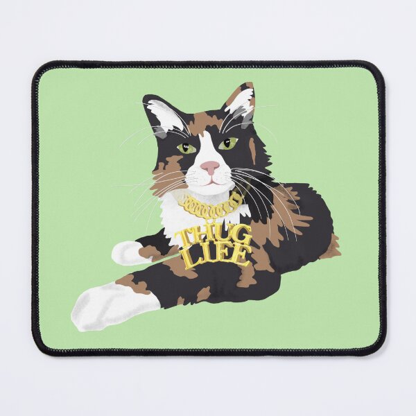 Item preview, Calico Cat in "Thug Life" Chain - Green designed and sold by stubiedoodles.