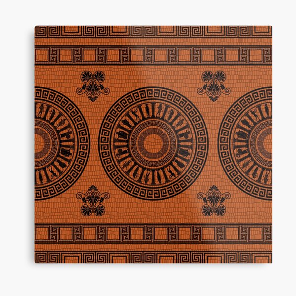 Greek Gods Pattern Metal Print