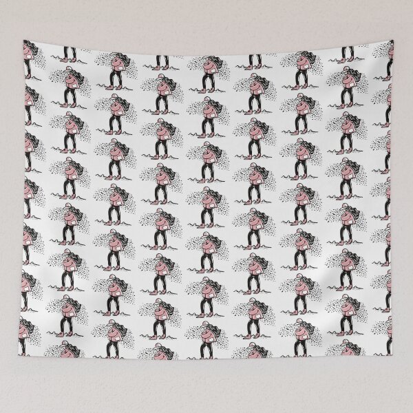 Item preview, Woman in pink walking in the cold designed and sold by jasmineberry.