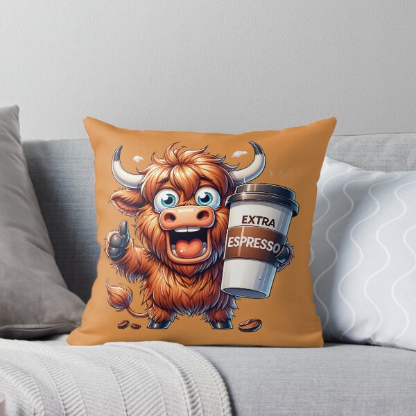 Item preview, Extra Espresso Highland Cow - Funny Coffee Lover Caffeine designed and sold by Redblackman.