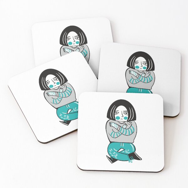 Item preview, Unhappy man sitting and freezing cold designed and sold by jasmineberry.