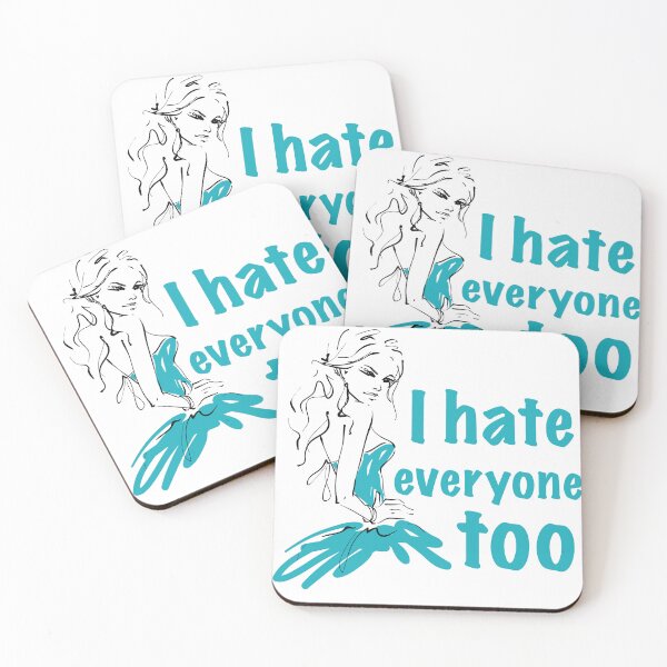 Item preview, Parisian Aesthetic bold quote shirt i hate everyone too designed and sold by doracreations.