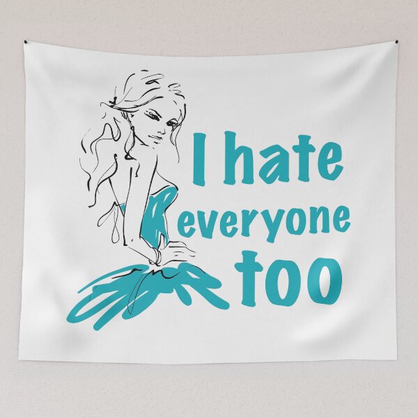Item preview, Parisian Aesthetic bold quote shirt i hate everyone too designed and sold by doracreations.