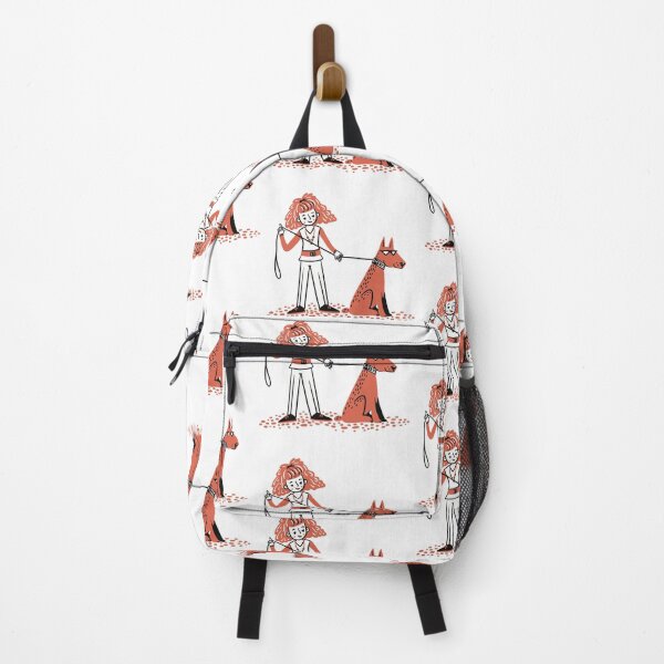 Item preview, Girl with a big red dog on a lead designed and sold by jasmineberry.