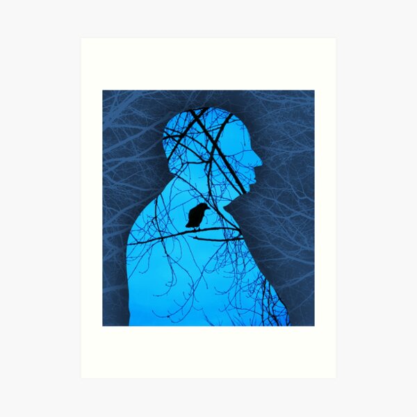 Hitchcock and a Crow Art Print