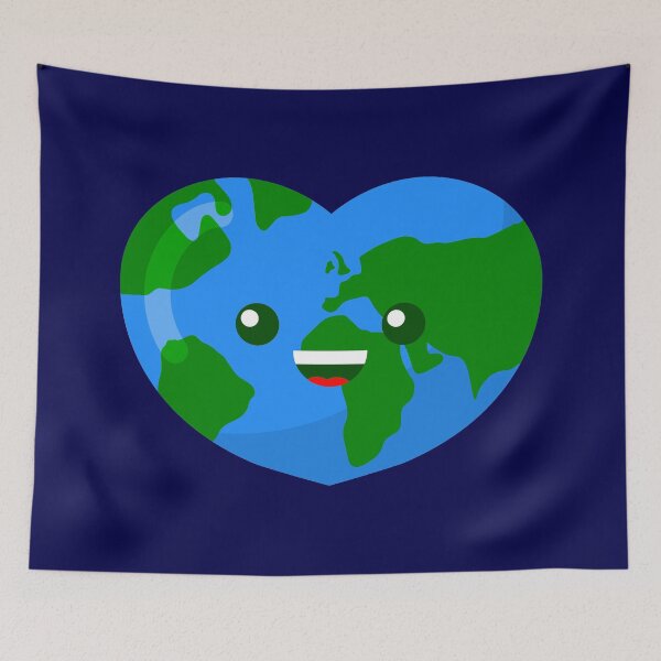 Item preview, cute happy earth day heart globe designed and sold by Gossip Rag.