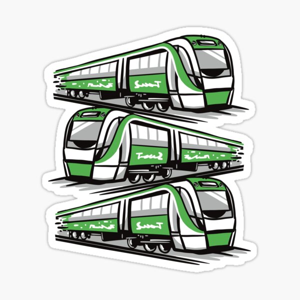 Item preview, Three green trains from Perth Metronet designed and sold by jasmineberry.