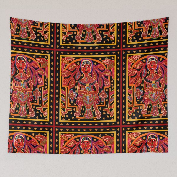 Item preview, Kuna Indian Mujer Sonriente - Rojo Naranja Amarillo Negro designed and sold by ESPRIT MYSTIQUE.