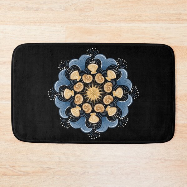 Item preview, Radial pattern of shells, whales tails and floral Nautical elements  designed and sold by jasmineberry.