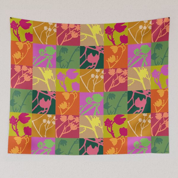 Item preview, Crepe Myrtle Seed Pod Silhouette Patchwork designed and sold by Colour Angel by KV.