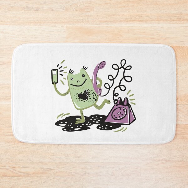 Item preview, Green frog dancing while on a retro dial-up phone designed and sold by jasmineberry.