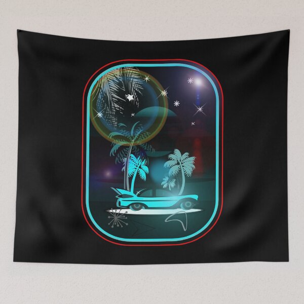 Item preview,  60s Hawaiian Nights Retro Car Cruise By Moonlight designed and sold by Sharon Schwalbe.