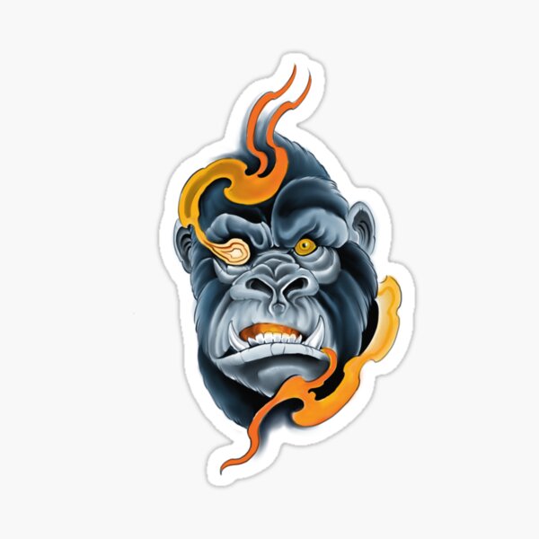 Item preview, Gorilla in flames designed and sold by Xgeekx1.