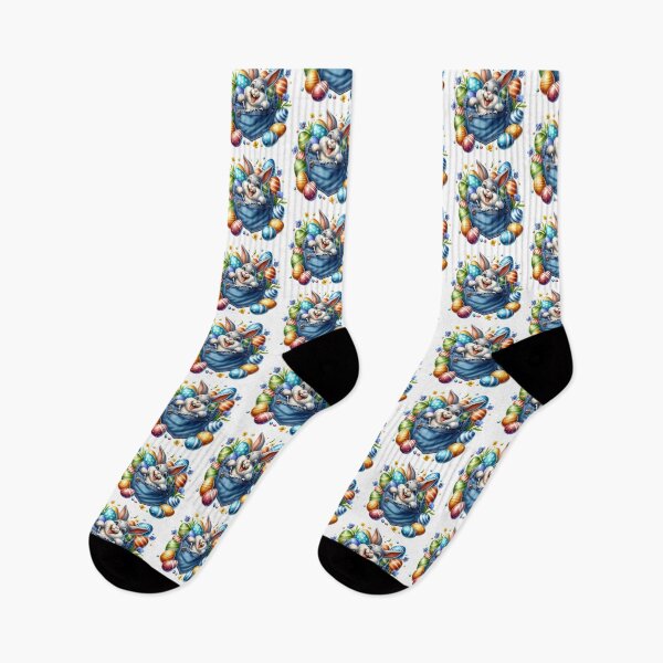 Item preview, Funny Bunny with Easter Eggs in Pocket - Animated Style designed and sold by lojadpop.