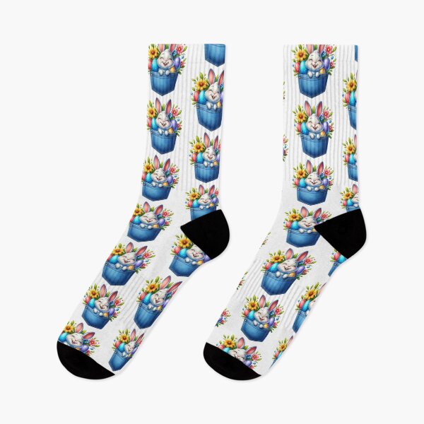 Item preview, Cute Bunny in Jeans Pocket with Easter Eggs - Fun Style designed and sold by lojadpop.