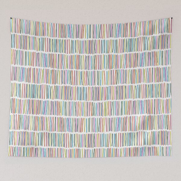 Item preview, Multicolour Matchstick Stripes on white designed and sold by Colour Angel by KV.
