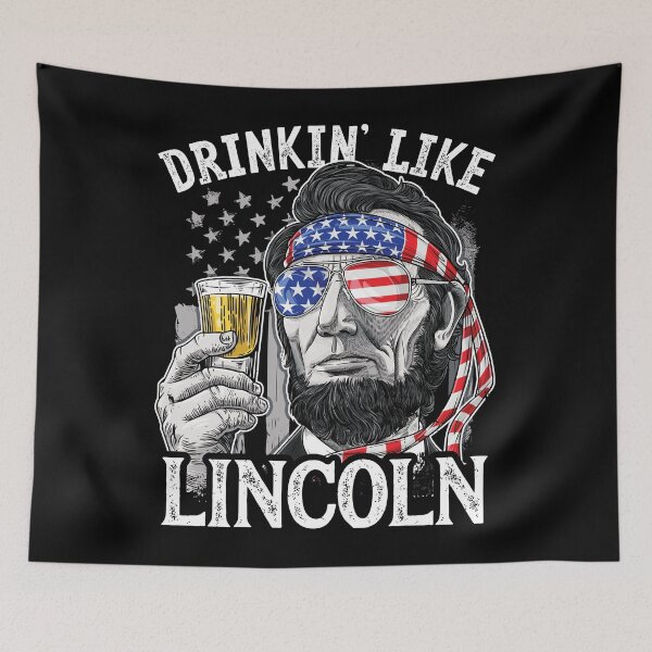 Item preview, Drinking Like Lincoln T Shirt 4th of July Men Abraham Merica designed and sold by LiqueGifts.