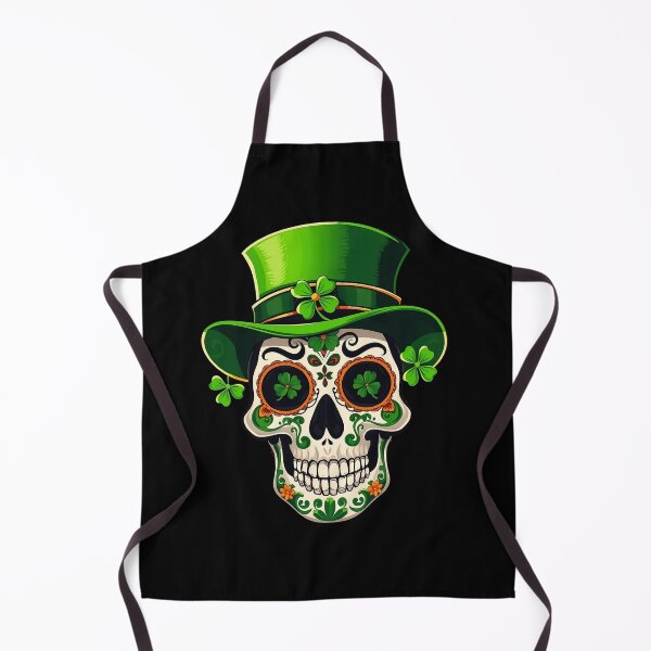 Item preview, St. Patrick’s Day Sugar Skull with Leprechaun Hat designed and sold by svarupa.