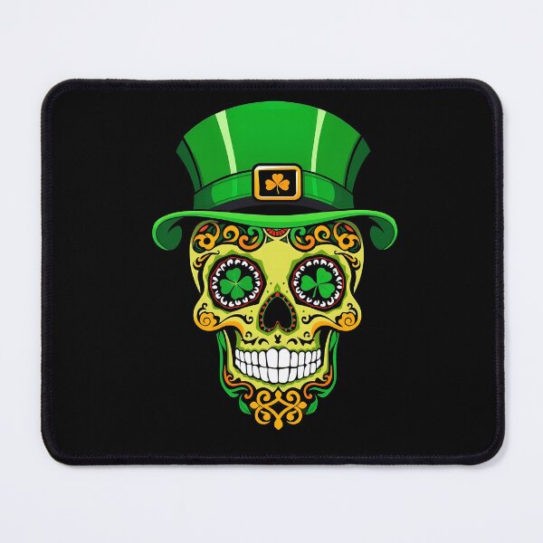 Item preview, St. Patrick’s Day Sugar Skull with Leprechaun Hat designed and sold by svarupa.