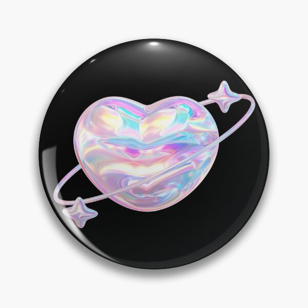 Item preview, holographic heart designed and sold by PeachyLitchi.