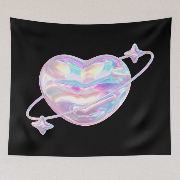 Item preview, holographic heart designed and sold by PeachyLitchi.