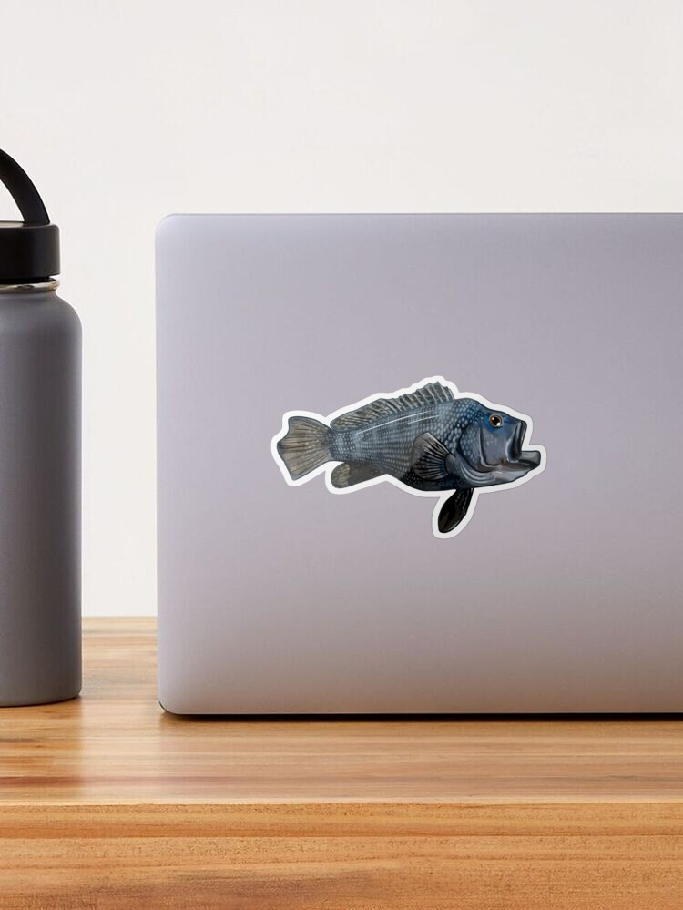 Largemouth Bass Fish Silhouette (Black) Sticker for Sale by  SandpiperDesign