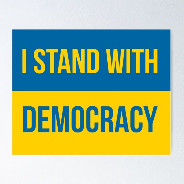 Item preview, I stand with democracy Ukraine flag design  designed and sold by Rachel the Artist .