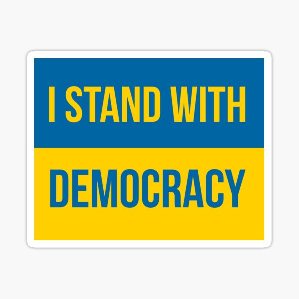 Item preview, I stand with democracy Ukraine flag design  designed and sold by Rachel the Artist .