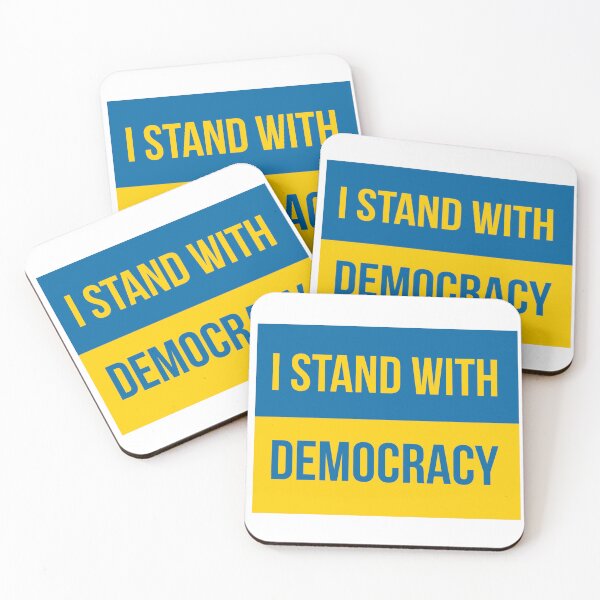 Item preview, I stand with democracy Ukraine flag design  designed and sold by Rachel the Artist .