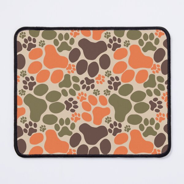 Item preview, Dog Paw Camo Seamless Repeat Surface Pattern Orange Green Brown Tan designed and sold by MoePark.
