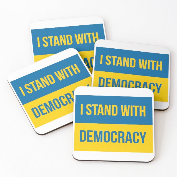 Item preview, I stand with democracy Ukraine flag design  designed and sold by Rachel the Artist .