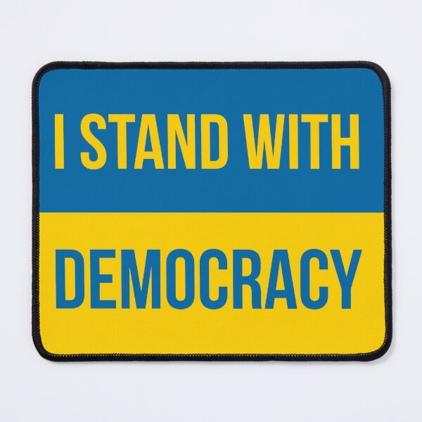 Item preview, I stand with democracy Ukraine flag design designed and sold by Rachel the Artist .