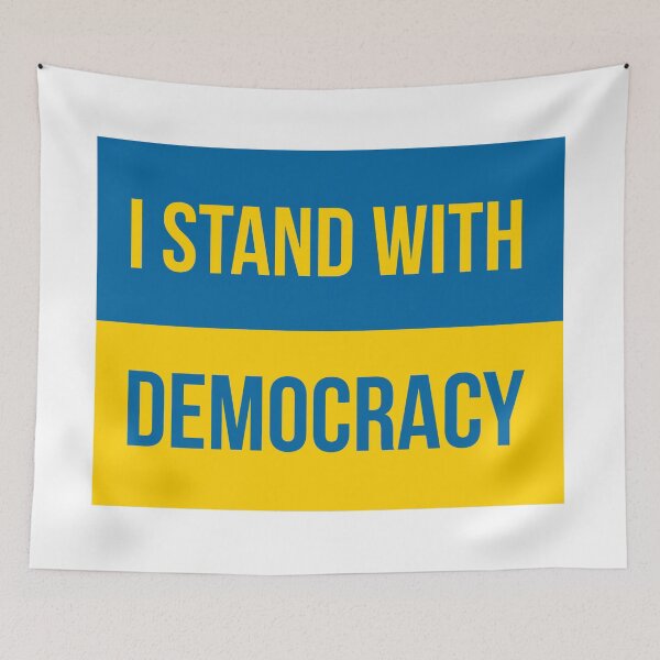 Item preview, I stand with democracy Ukraine flag design  designed and sold by Rachel the Artist .