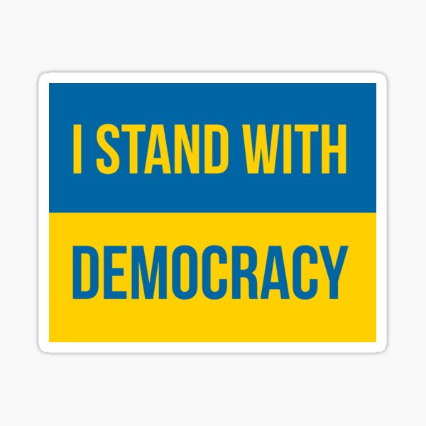 Item preview, I stand with democracy Ukraine flag design  designed and sold by Rachel the Artist .