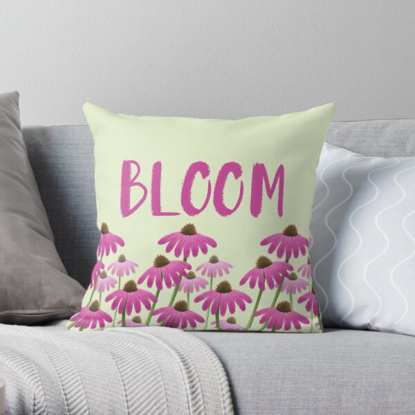 BLOOM Echinacea Flowers Throw Pillow