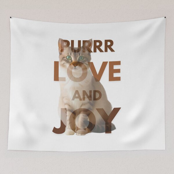 Aperçu de l'œuvre Purrr Love and Joy – Adorable motif de chat Ragamuffin pour les amoureux des chats créée et vendue par Fredster1966.